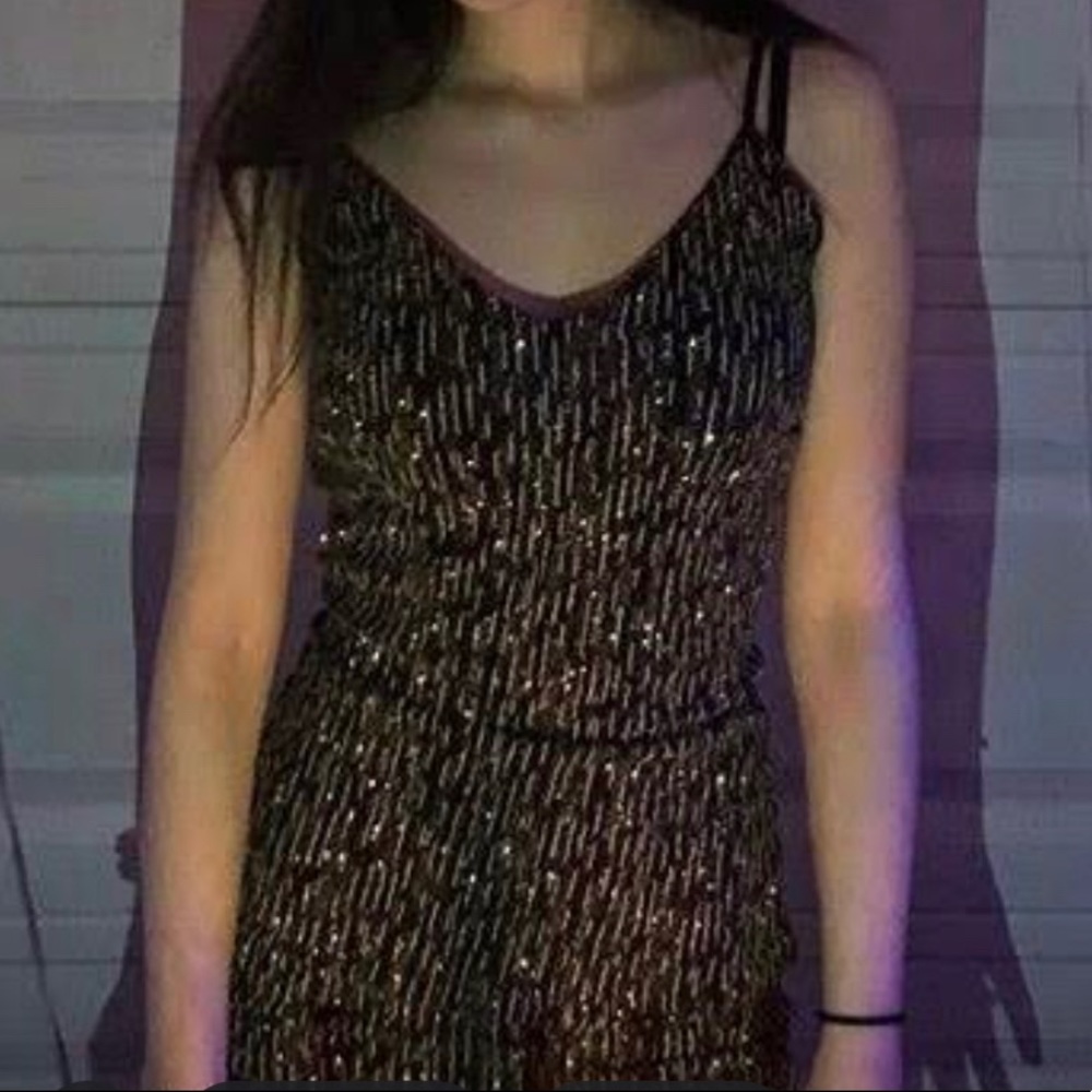 Gold/black glitter dress